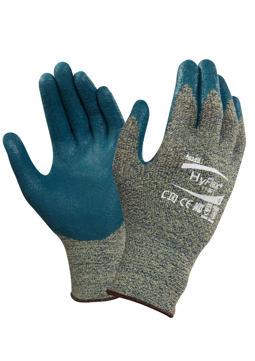 ANSELL HYFLEX 11-501 NITRILE  FOAM COATED STRETCH LINED 
