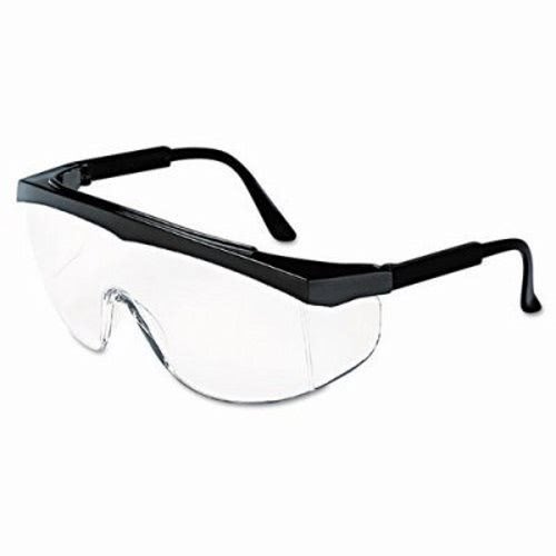 STRATOS SAFETY GLASSES, BLACK  FRAME, CLEAR LENS, 12EABX