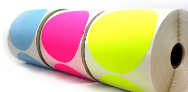 1.5" CIRCLE LABEL, FLUORESCENT GREEN, 500/RL