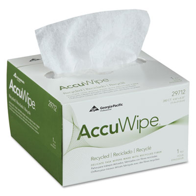ACCUWIPE RECYCLED 1PLY  DELICATE TASK WIPERS,