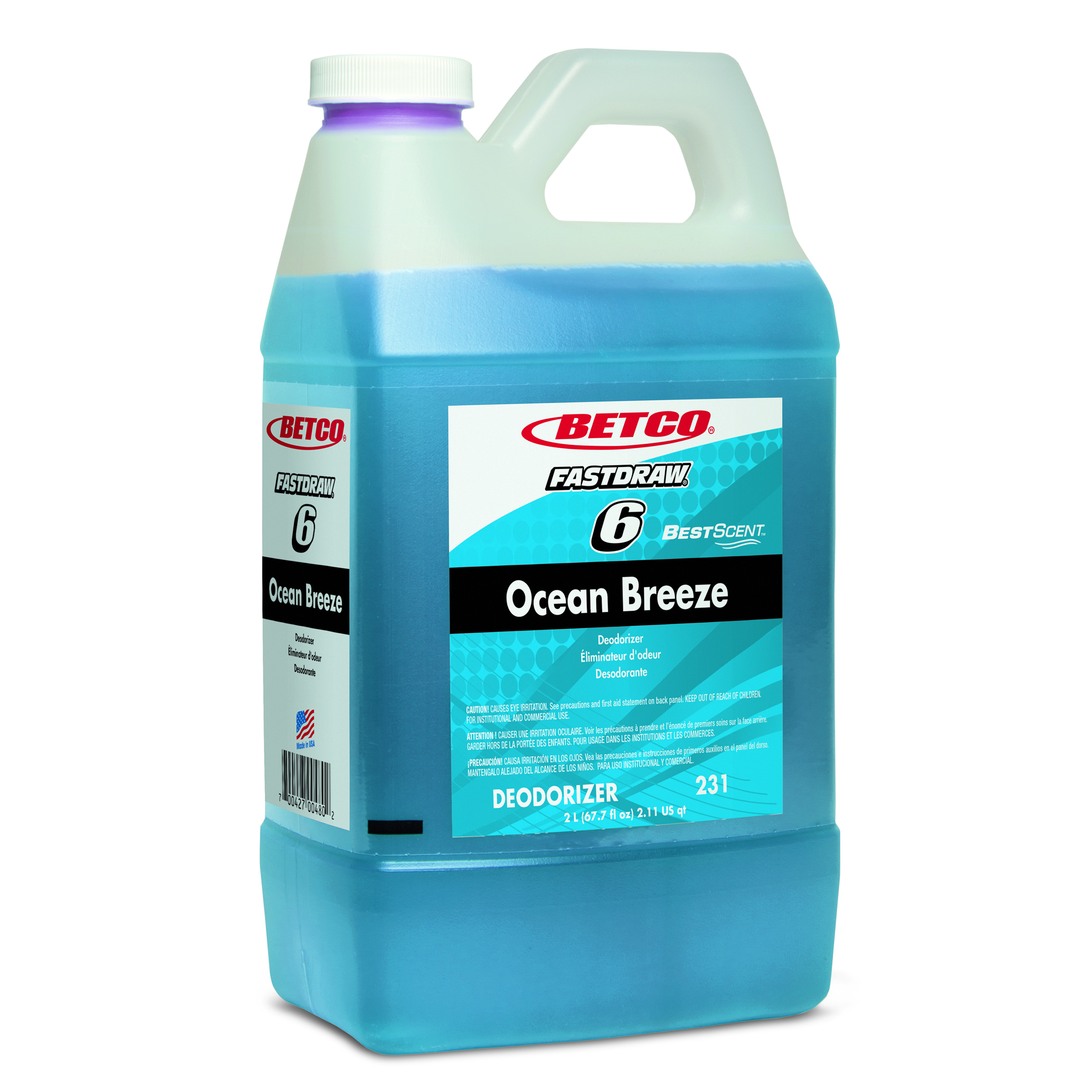 BEST SCENT OCEAN BREEZE ODOR COUNTERACTANT 4-2LITER BOTTLES