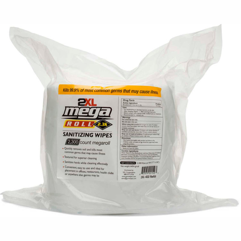 #422 SANITIZING WIPE, SIZE:  EXTRA LARGE, 2300 WIPES PER 