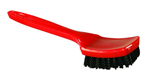 NYLON RED TIRE BRUSH, 8"X2.5"X2", 20" HANDLE,