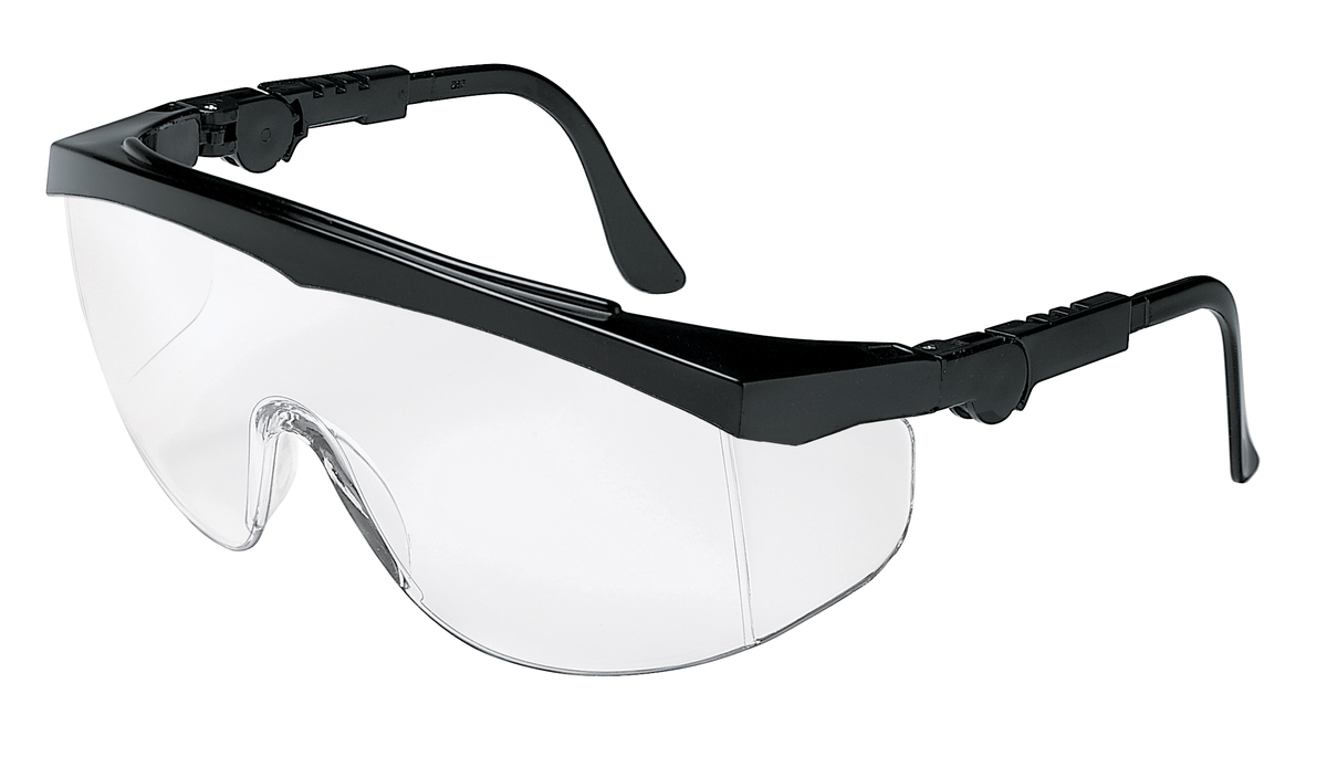 "MCR SAFETY" #TK1-10 TOMAHAWK  SAFETY GLASSES, BLACK FRAME, 