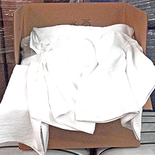 25#/CTN WHITE TERRY CLOTH TOWELS