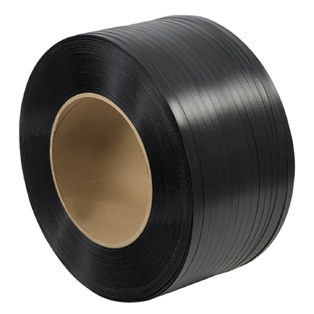 1/2"X7200' BLACK POLYPROPYLENE  STRAPPING, .031, 600# TENSILE 