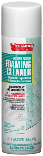 CHAMPION DISINFECTANT FOAMING  SPRAY &amp; CLEANER, 17OZ/CAN, 