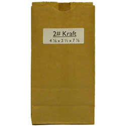2# KRAFT BAGS (Duro 18402) 4-5/16X2-7/16X7-7/8 30lb