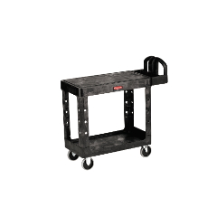 UTILITY CART FLAT SHELF 2-SHELF BLACK