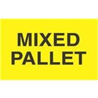 3X5 "MIXED PALLET" LABELS, 500/RL, YELLOW &amp; BLACK