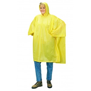 PONCHO, YELLOW, 100%PVC, 52"X80",36/CS