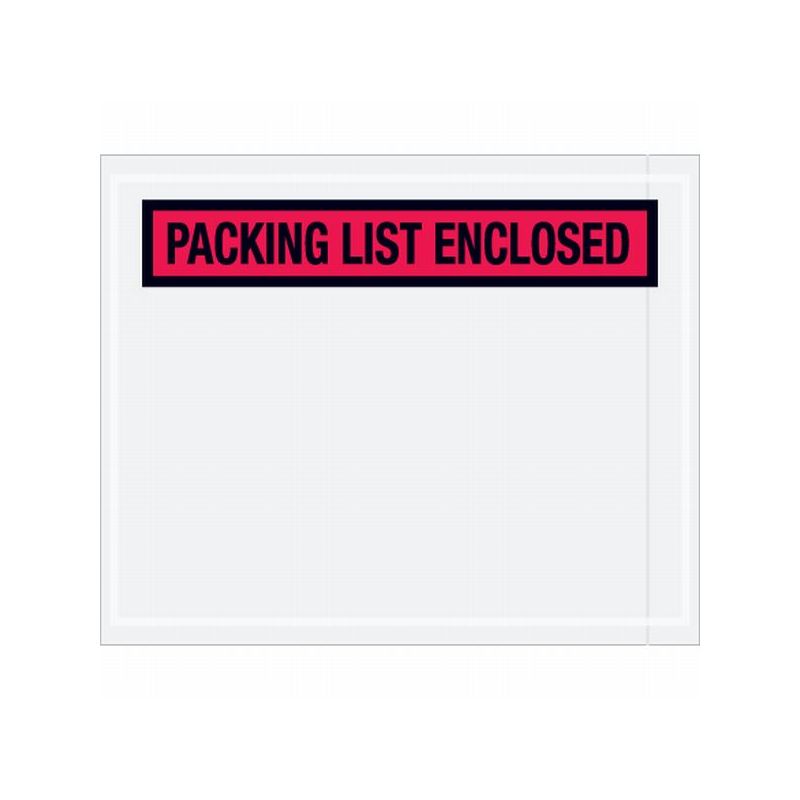 PACKING LIST ENCLOSED ENVELOPE  4.5"X5.5" , RED TOP PRINT, 