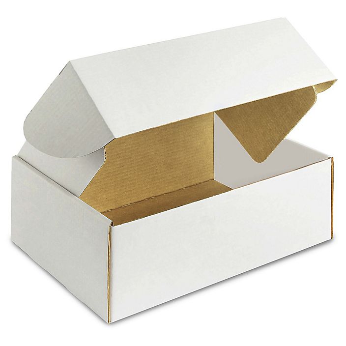 10X10X5 WHITE CORRUGATED DELUXE LITERATURE MAILER,