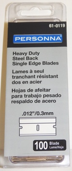RAZOR BLADES SINGLE EDGED 100/BOX