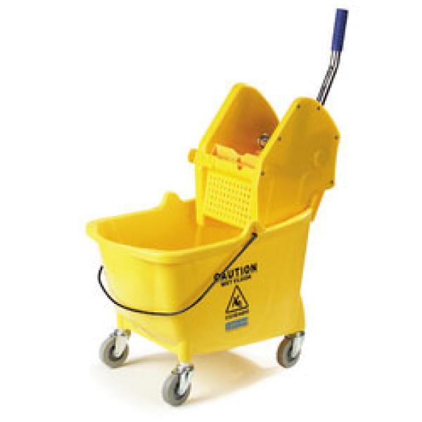 35 QUART MOP BUCKET WITH DOWN PRESS WRINGER, YELLOW, 1EA/CS
