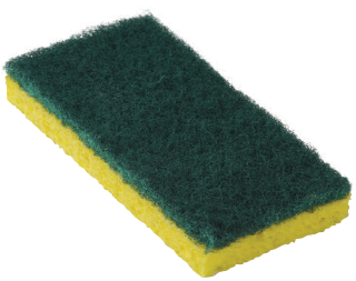 MEDIUM DUTY SCRUBBING SPONGE, YELLOW/GEN PAD, 6.25X.18X.88,
